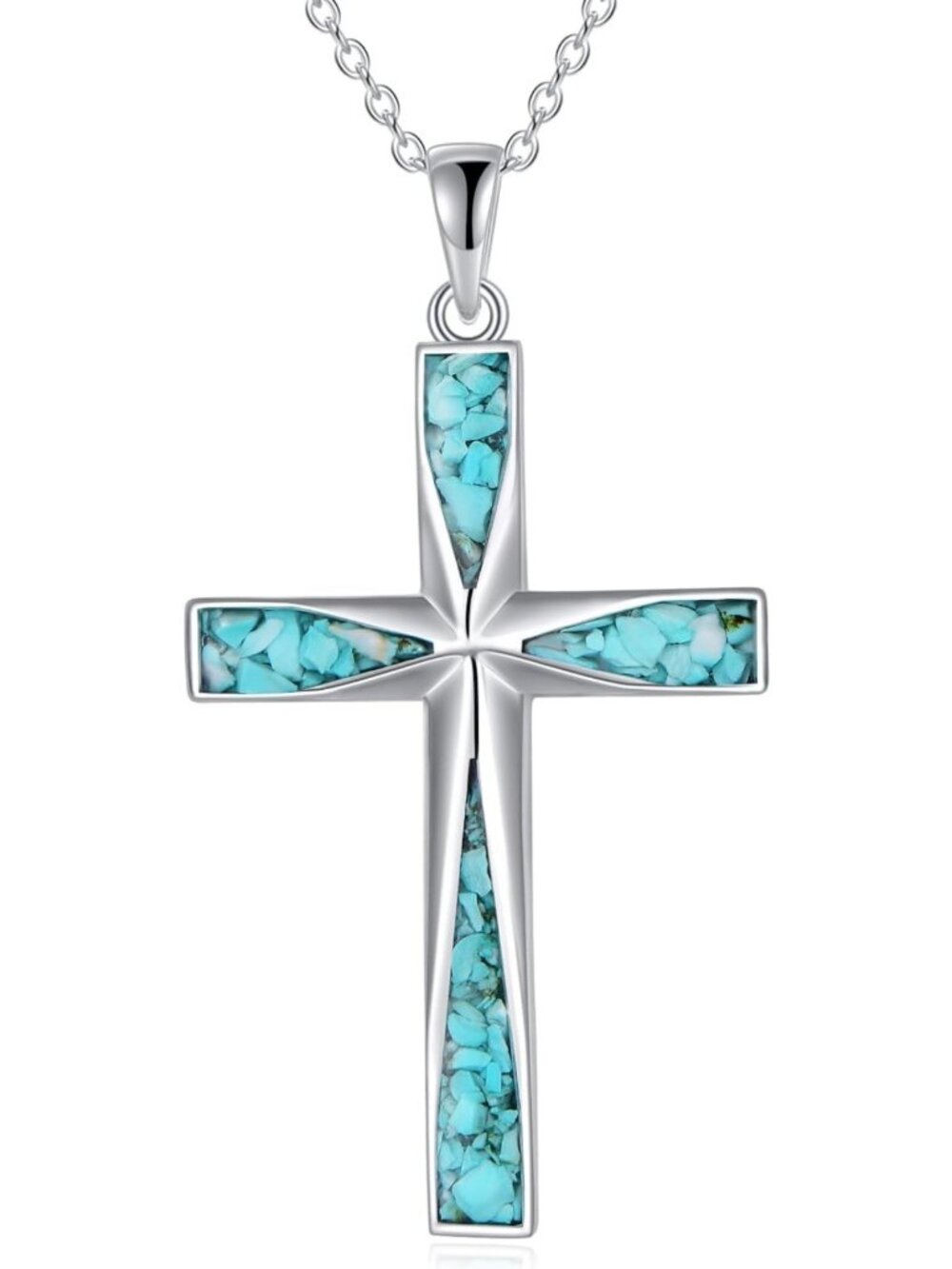 Sterling Silver Origami Cross Pendant Necklace - Unique Religious Jewelry Gift